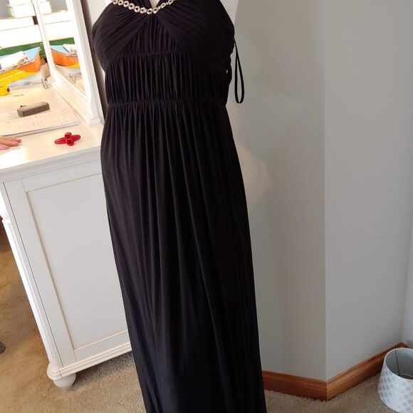 Womens 6 BCBG dress formal halter black maxi - Picture 3 of 6